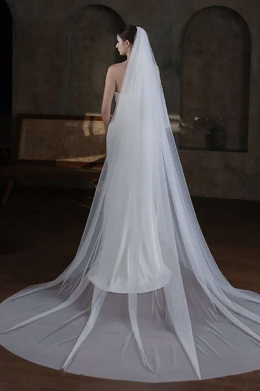 Two-tier Cut Edge Tulle Cathedral Veils with CV0322