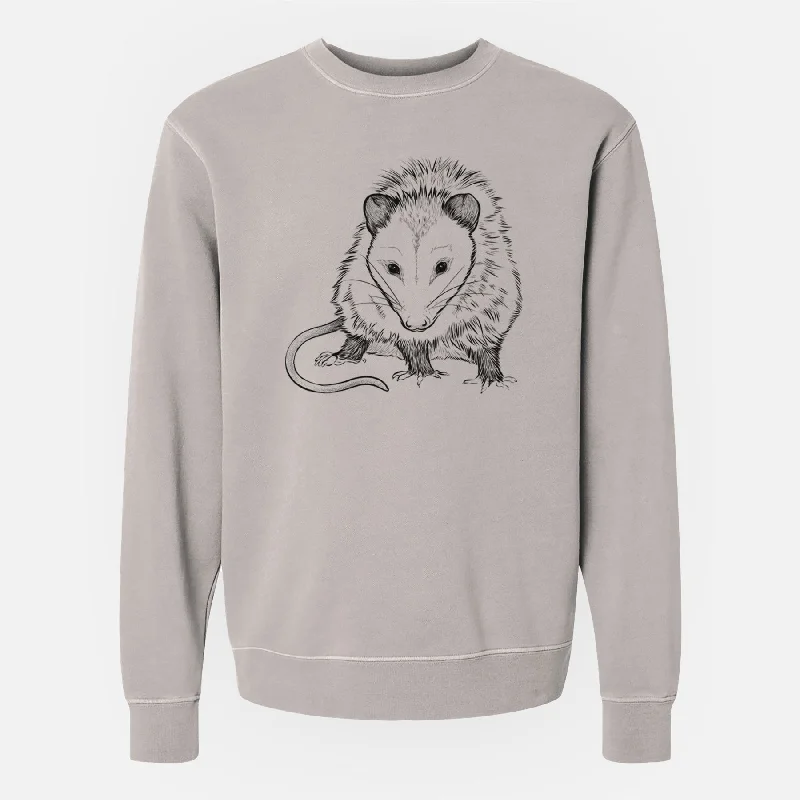 Virginia Opossum - Didelphis virginiana - Unisex Pigment Dyed Crew Sweatshirt