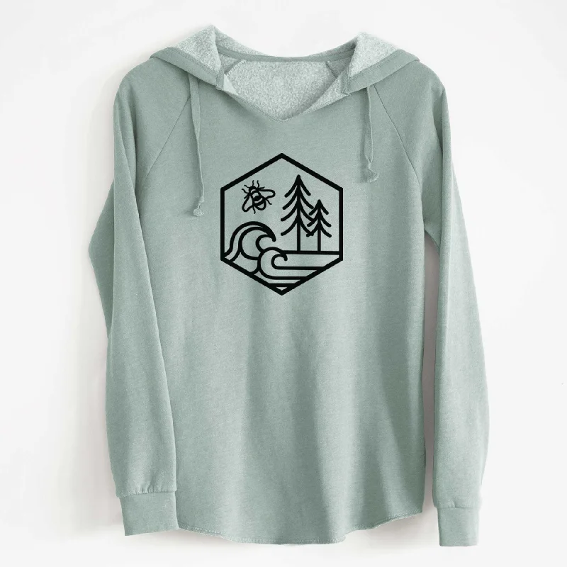 Harmonious Hexagon - Bees, Seas, Trees - Cali Wave Hooded Sweatshirt