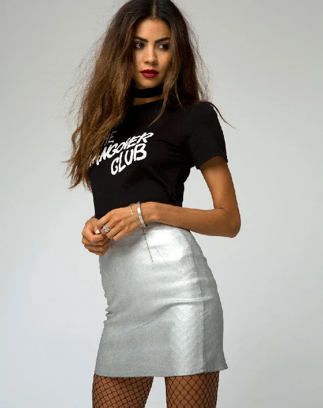 DIAZ SILVER METALLIC SKIRT