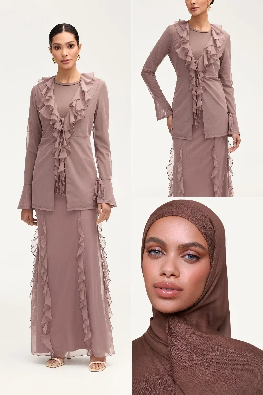 Jida Top, Skirt & Matching Hijab in Twilight Mauve Bundle Set