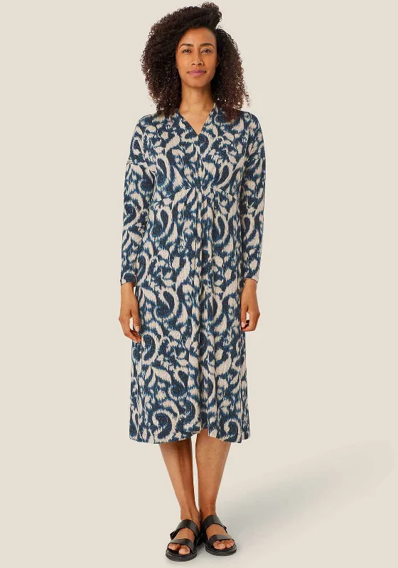 Masai Otobia Jersey Midi Dress, Blue Multi