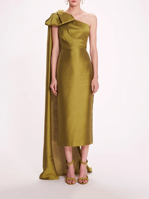 Silk Mikado Midi Dress