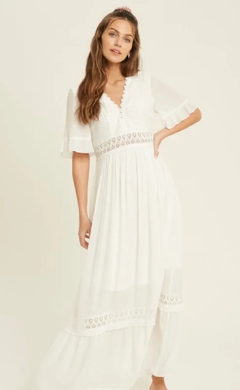 Crochet Lace Trim Maxi Dress *FINAL SALE*