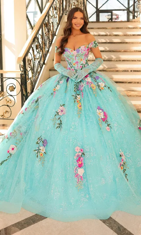 Amarra 54200 - Embroidered Floral Off-Shoulder Ballgown