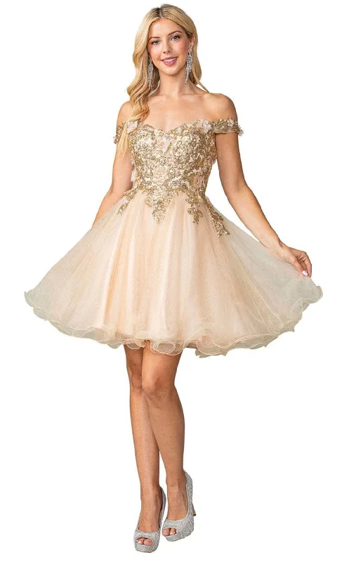 Dancing Queen 3349 - Gilded Bodice Cocktail Dress