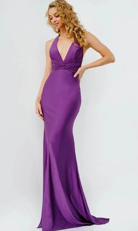 JVN by Jovani JVN23202 - Halter Empire Evening Dress