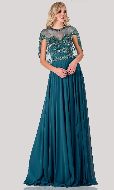 Terani Couture - 2111M5295 Embellished Jewel Neck A-line Gown