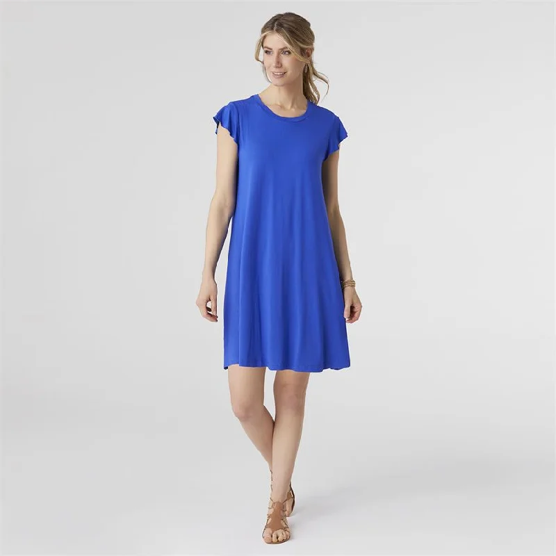 Francis Flutter Sleeve Dress - Cobalt Blue