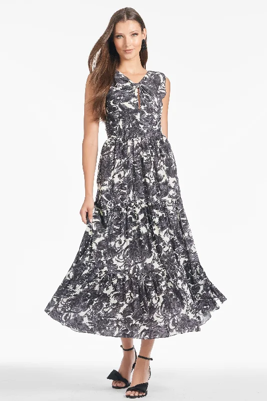 Anaisha Dress - Graphic Scroll