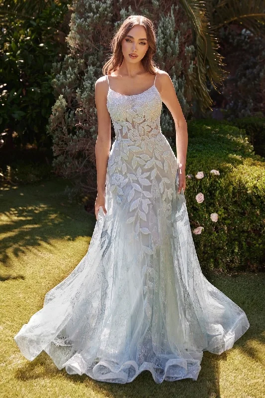 Andrea And Leo -A1235 Beaded Applique A-Line Dress