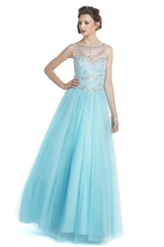 Aspeed Design -L1535 Beaded Bodice A-Line Dress