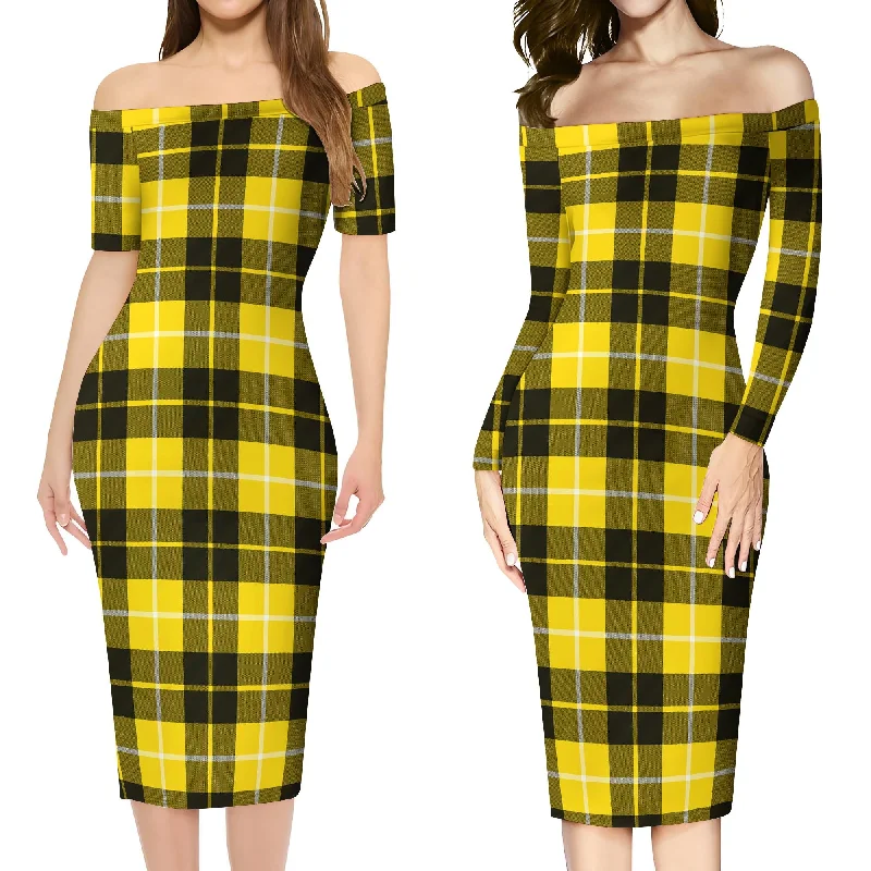 Barclay Dress Modern Tartan Off Shoulder Lady Dress