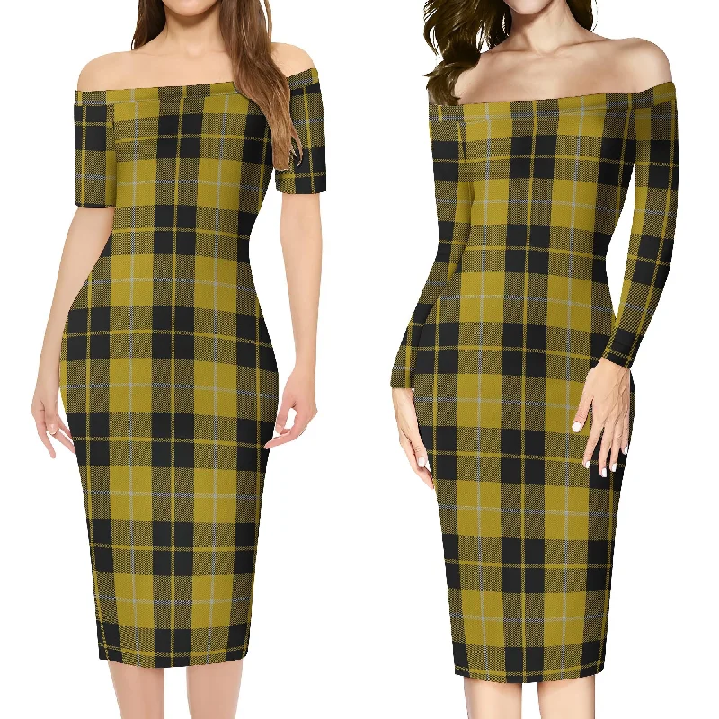 Barclay Dress Tartan Off Shoulder Lady Dress