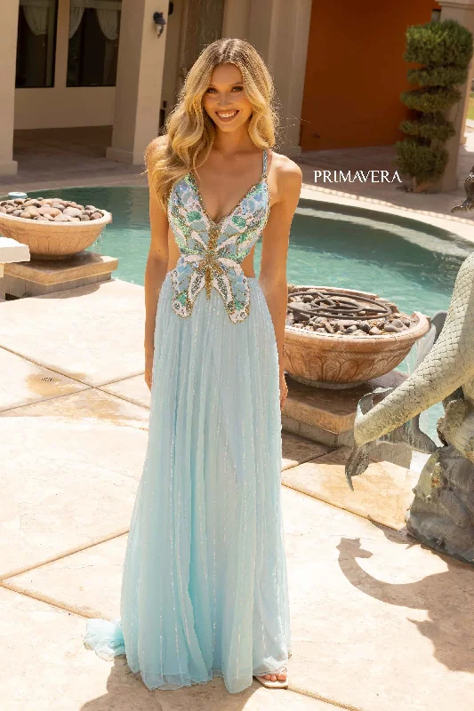 Beaded Butterfly A-Line Prom Gown By Primavera Couture -3957