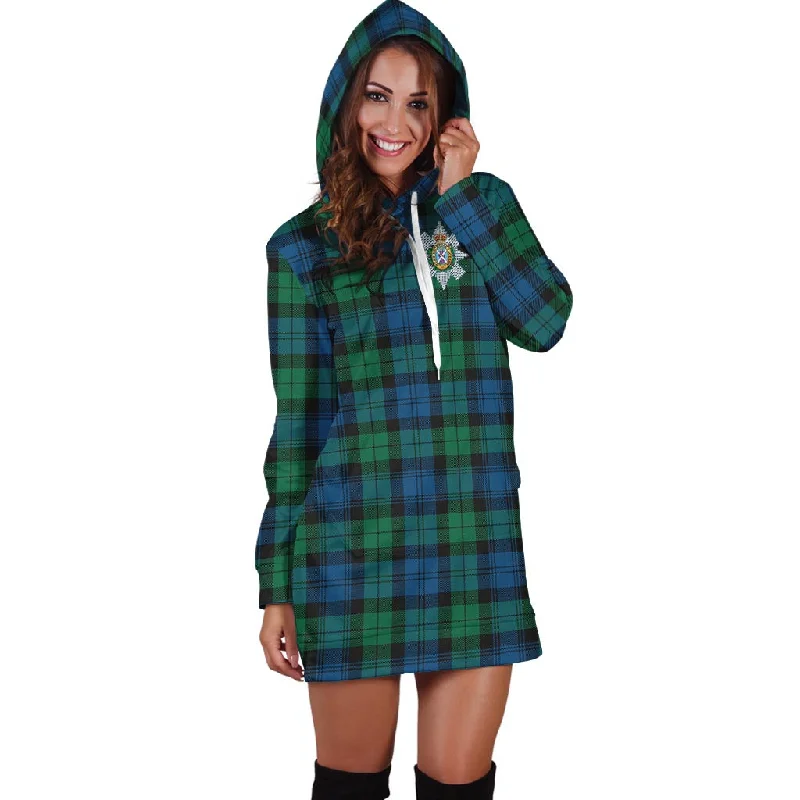 Black Watch Ancient Tartan Hoodie Dress with Family Crest