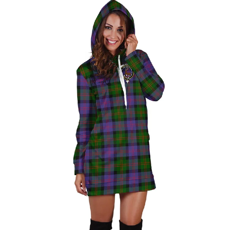 Blair Modern Tartan Hoodie Dress with Family Crest