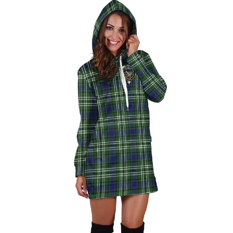 Blyth Tartan Hoodie Dress with Family Crest