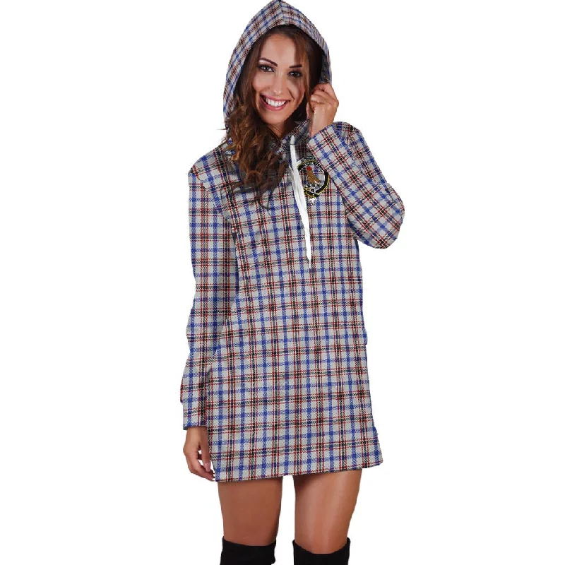 Boswell Tartan Hoodie Dress with Family Crest