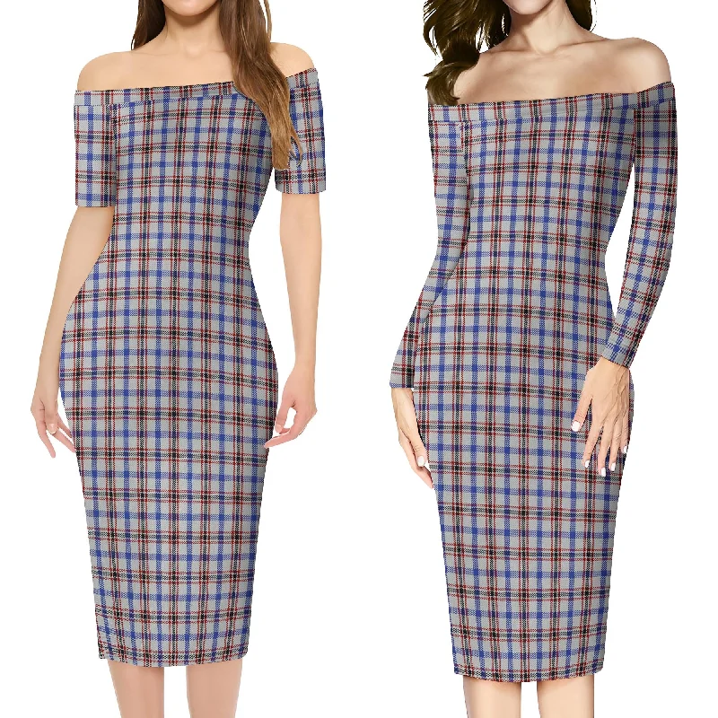 Boswell Tartan Off Shoulder Lady Dress