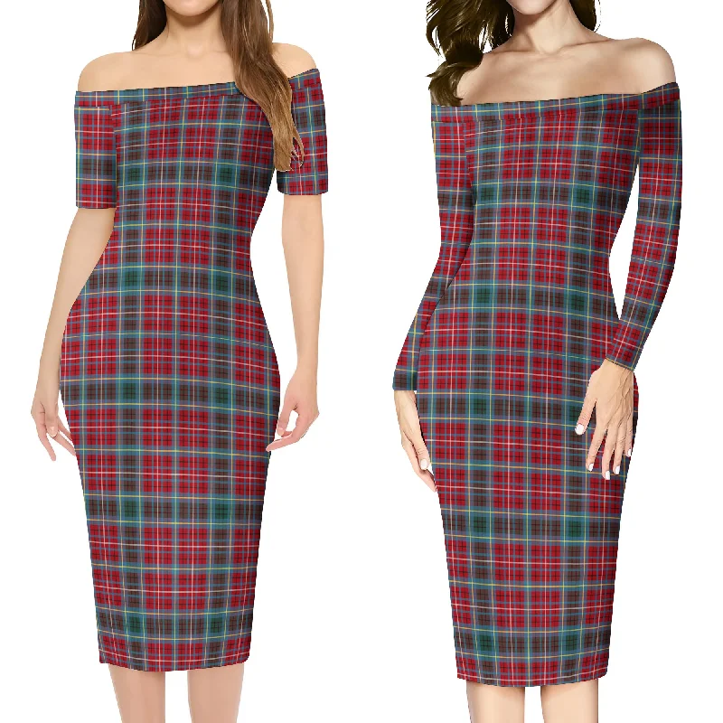 British Columbia Province Canada Tartan Off Shoulder Lady Dress