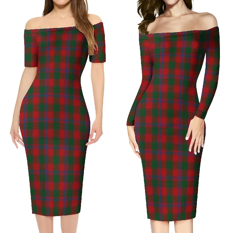 Bruce Old Tartan Off Shoulder Lady Dress