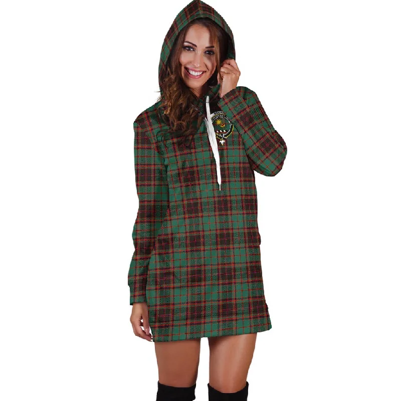 Buchan Ancient Tartan Hoodie Dress with Family Crest