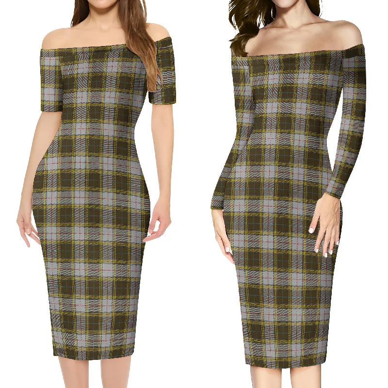 Buchanan Dress Tartan Off Shoulder Lady Dress