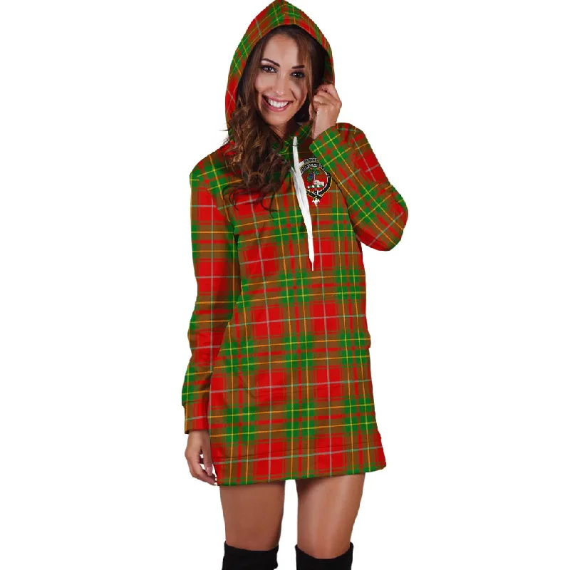 Burnett Tartan Hoodie Dress with Family Crest