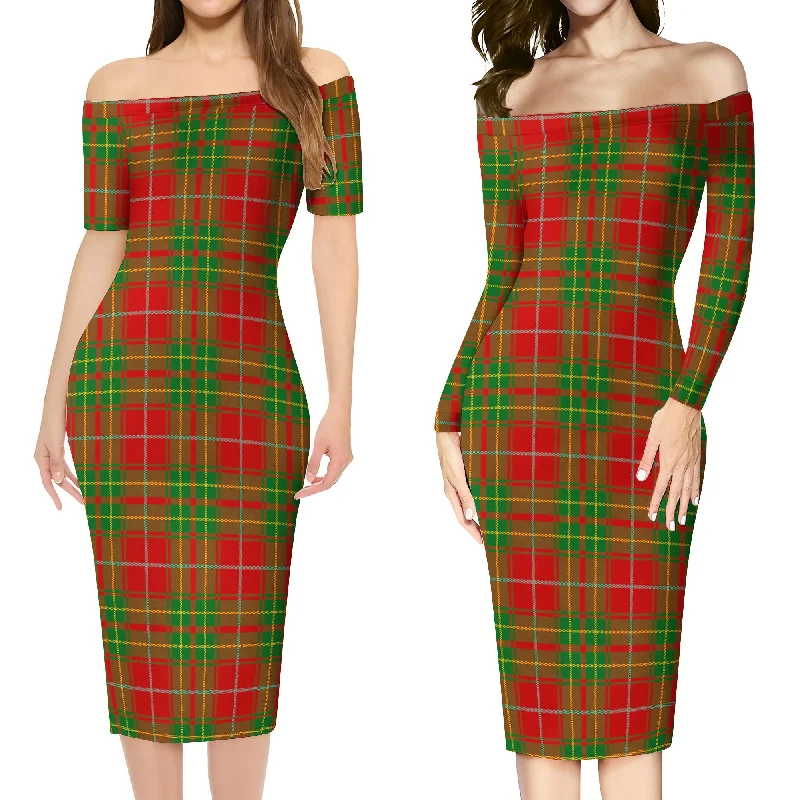 Burnett Tartan Off Shoulder Lady Dress