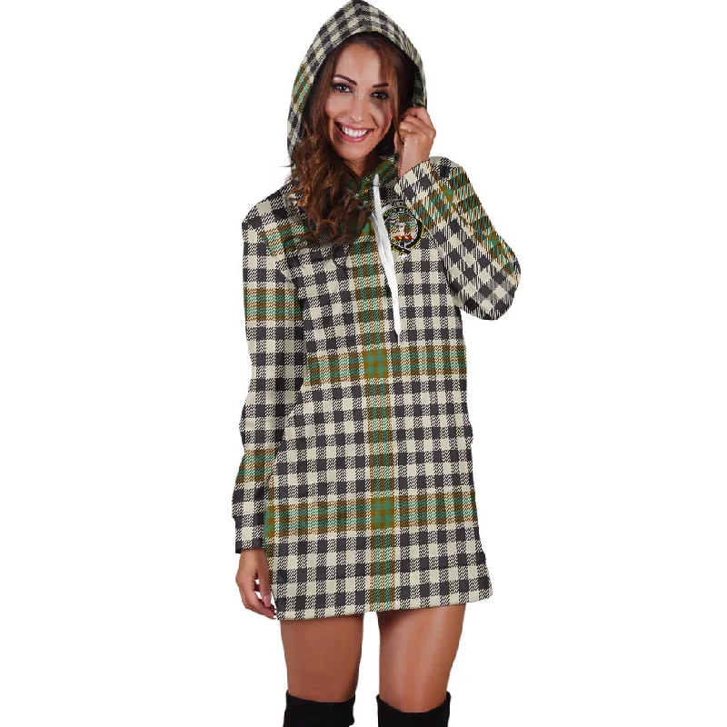 Burns Check Tartan Hoodie Dress with Family Crest