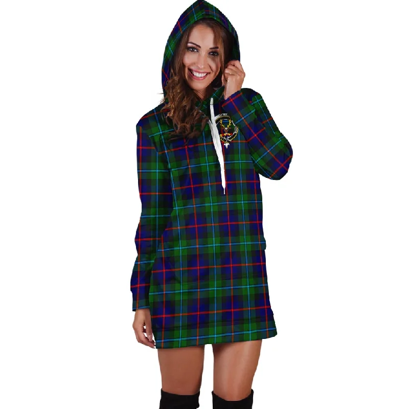 Calder Tartan Hoodie Dress with Family Crest