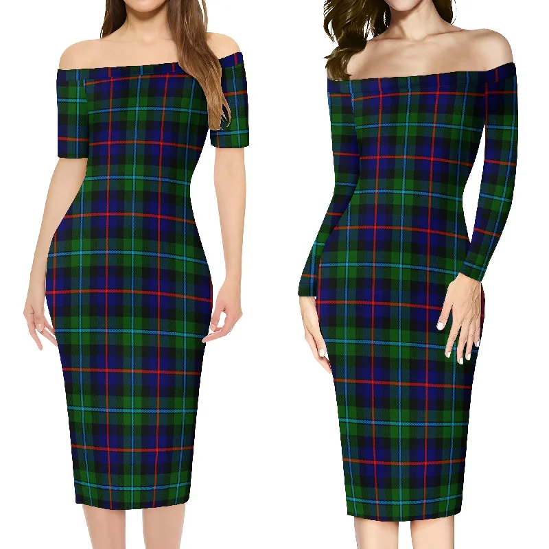 Calder Tartan Off Shoulder Lady Dress