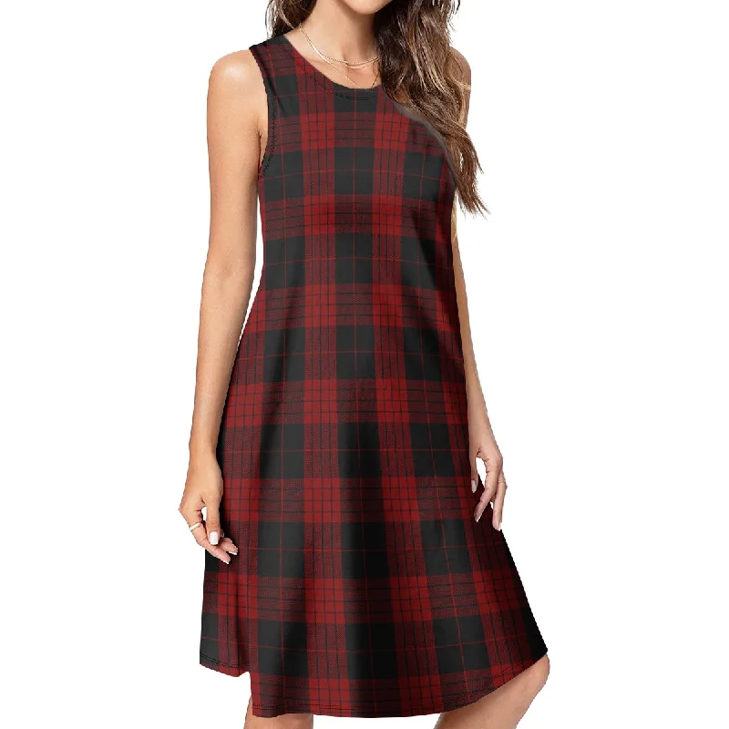 Cameron Black and Red Tartan Womens Casual Dresses