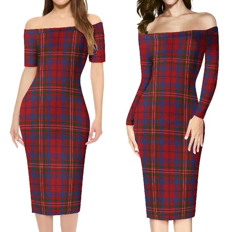 Cameron of Locheil Tartan Off Shoulder Lady Dress