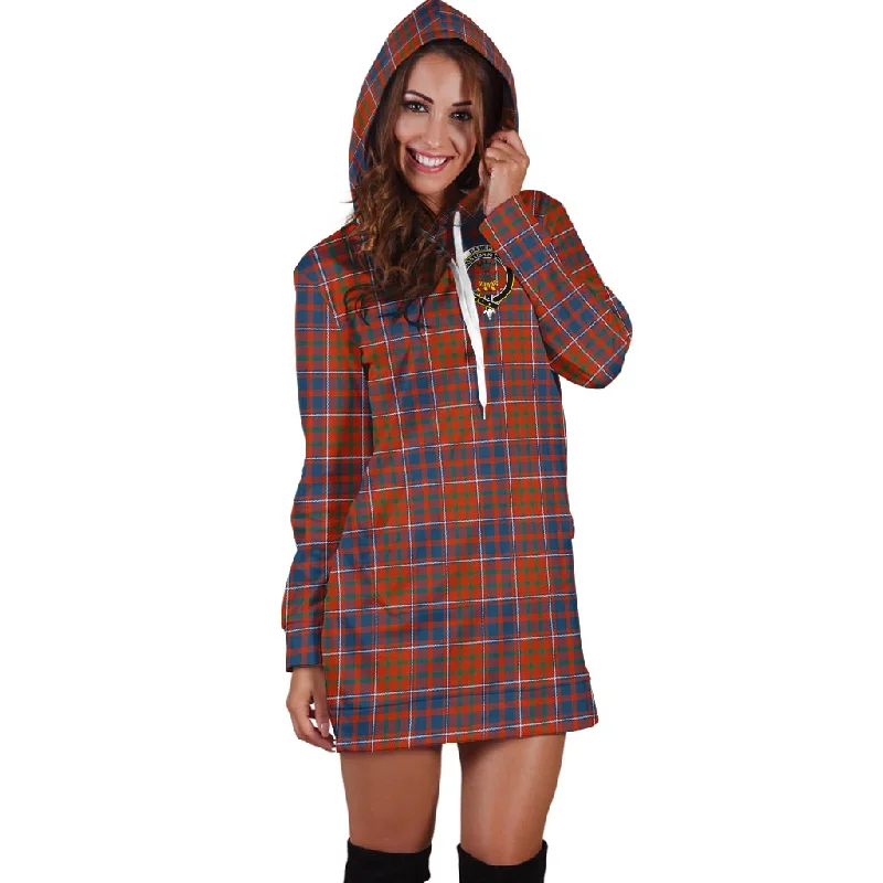 Cameron of Lochiel Ancient Tartan Hoodie Dress with Family Crest