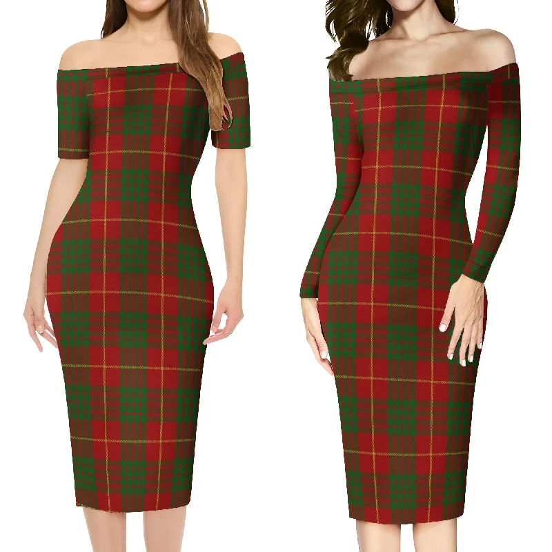 Cameron Tartan Off Shoulder Lady Dress