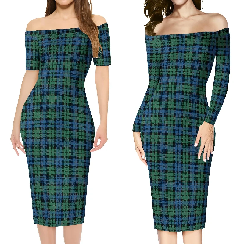 Campbell Ancient #02 Tartan Off Shoulder Lady Dress