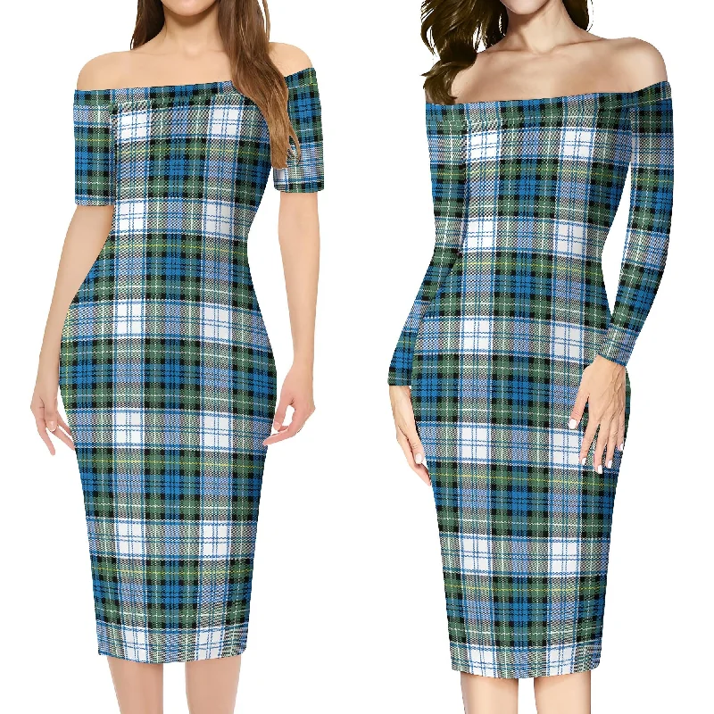 Campbell Dress Ancient Tartan Off Shoulder Lady Dress