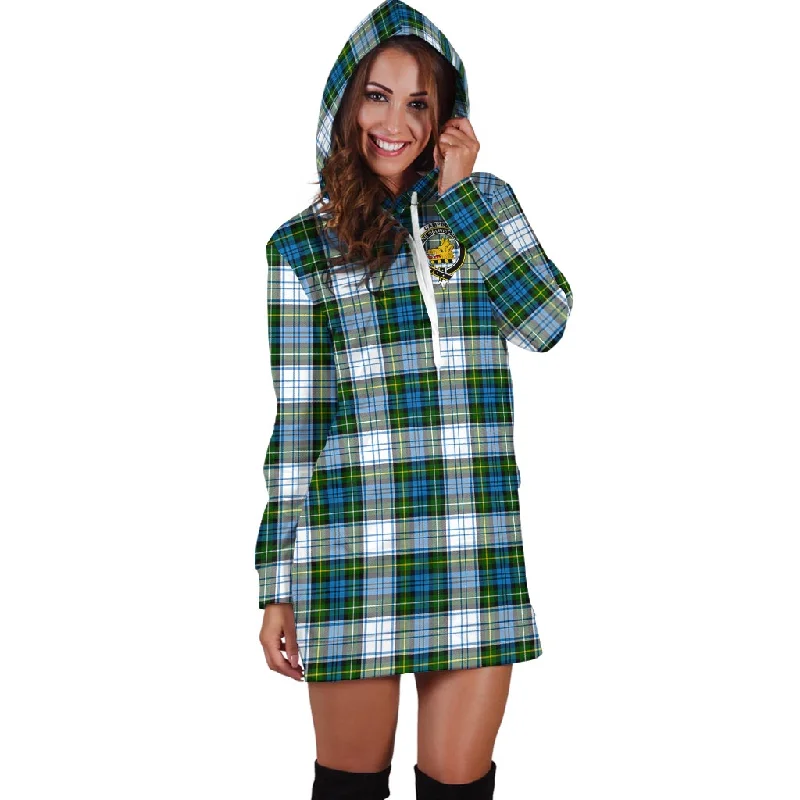 Campbell Dress Tartan Hoodie Dress with Family Crest