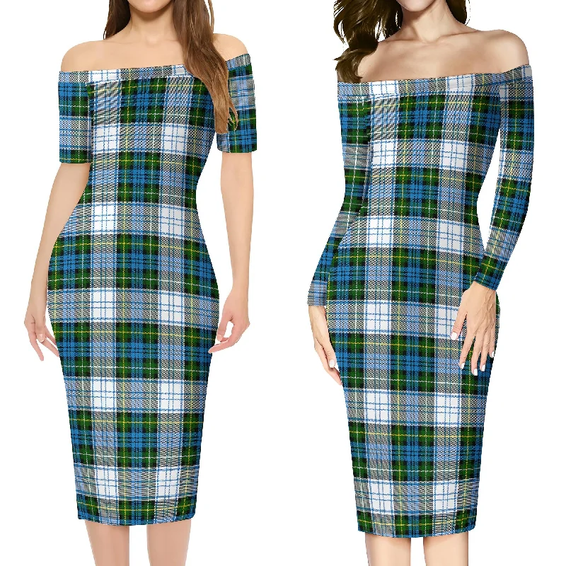 Campbell Dress Tartan Off Shoulder Lady Dress