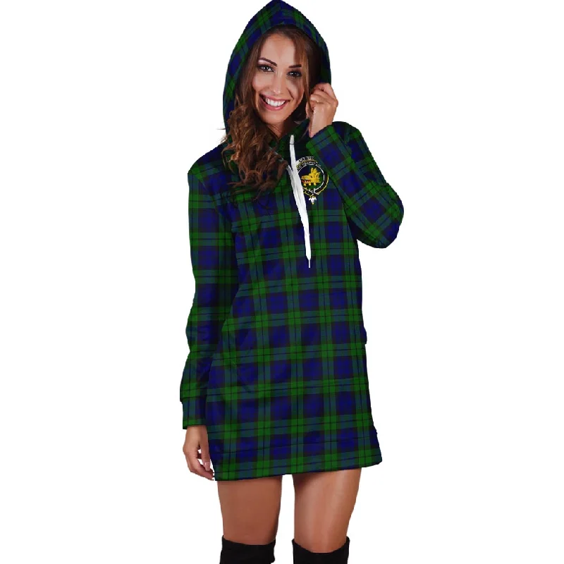 Campbell Tartan Hoodie Dress with Family Crest