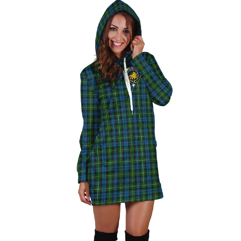 Campbell of Argyll #02 Tartan Hoodie Dress with Family Crest