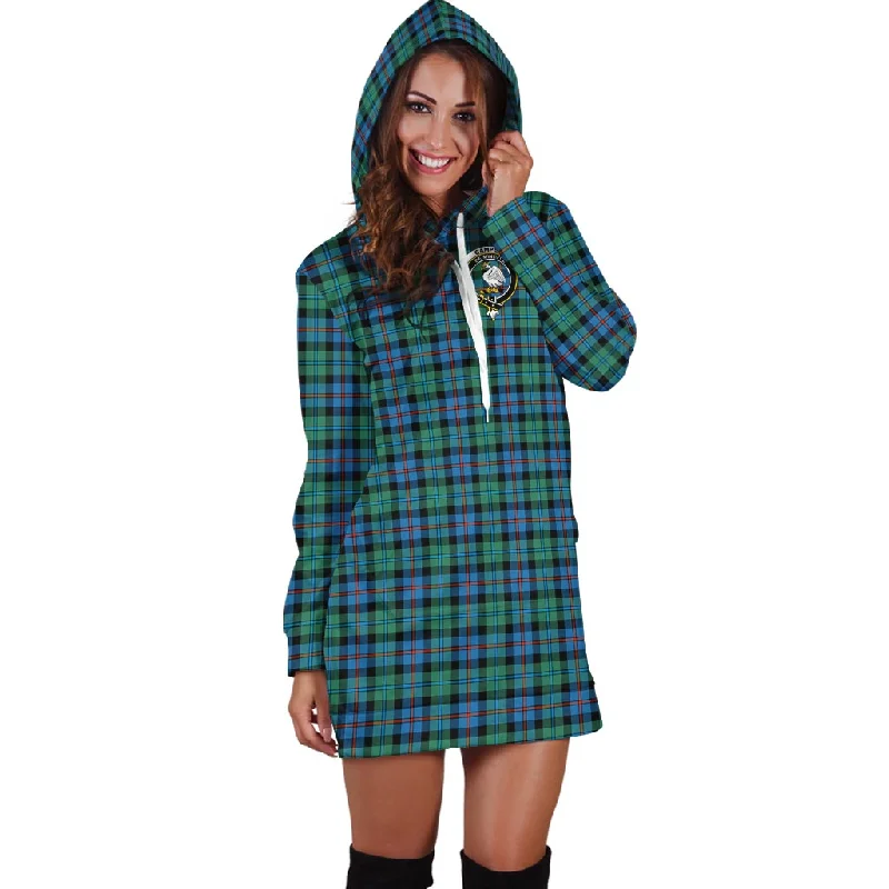 Campbell of Cawdor Ancient Tartan Hoodie Dress with Family Crest