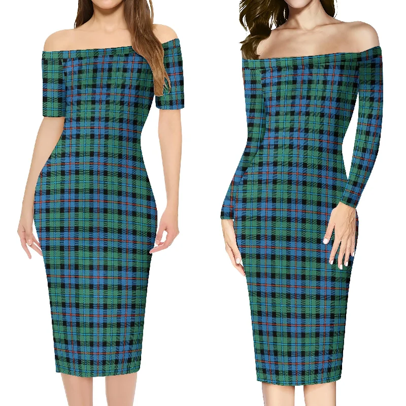 Campbell of Cawdor Ancient Tartan Off Shoulder Lady Dress