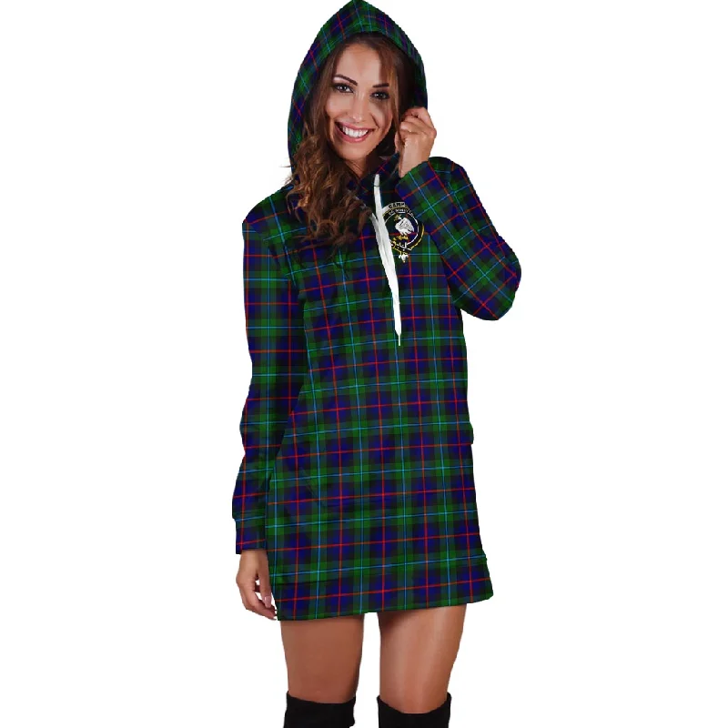 Campbell of Cawdor Modern Tartan Hoodie Dress with Family Crest