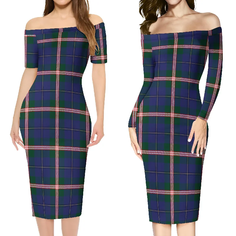 Canadian Centennial Canada Tartan Off Shoulder Lady Dress