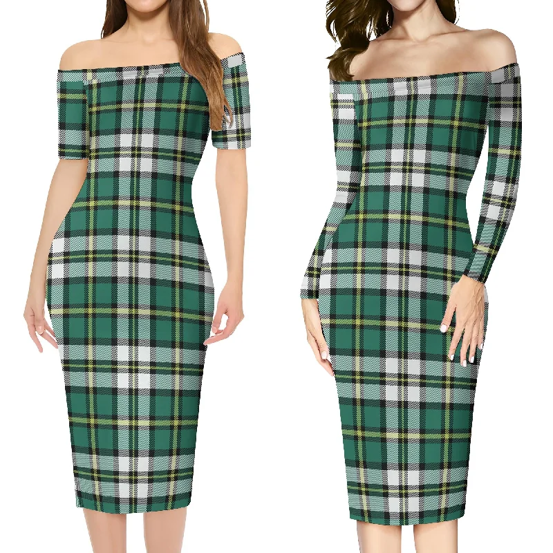 Cape Breton Island Canada Tartan Off Shoulder Lady Dress