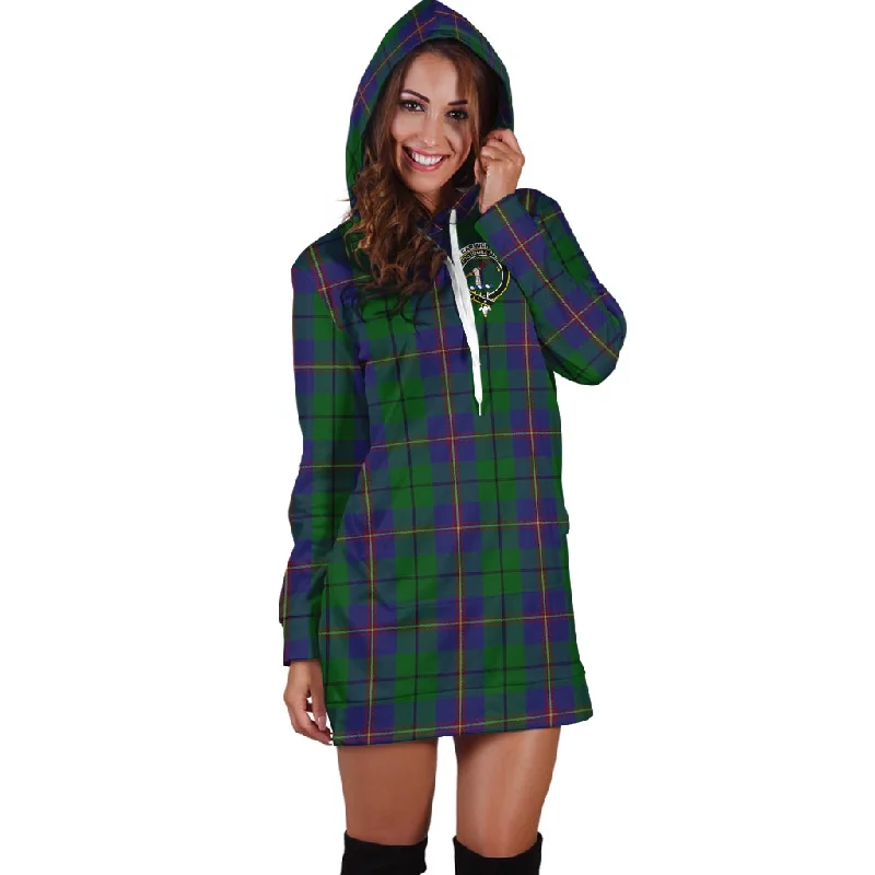 Carmichael Tartan Hoodie Dress with Family Crest