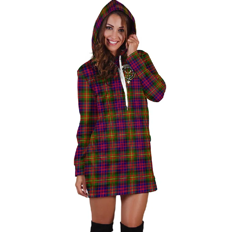 Carnegie Modern Tartan Hoodie Dress with Family Crest